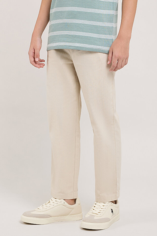 Solid Straight Fit Pants With Drawstring Waist - 2