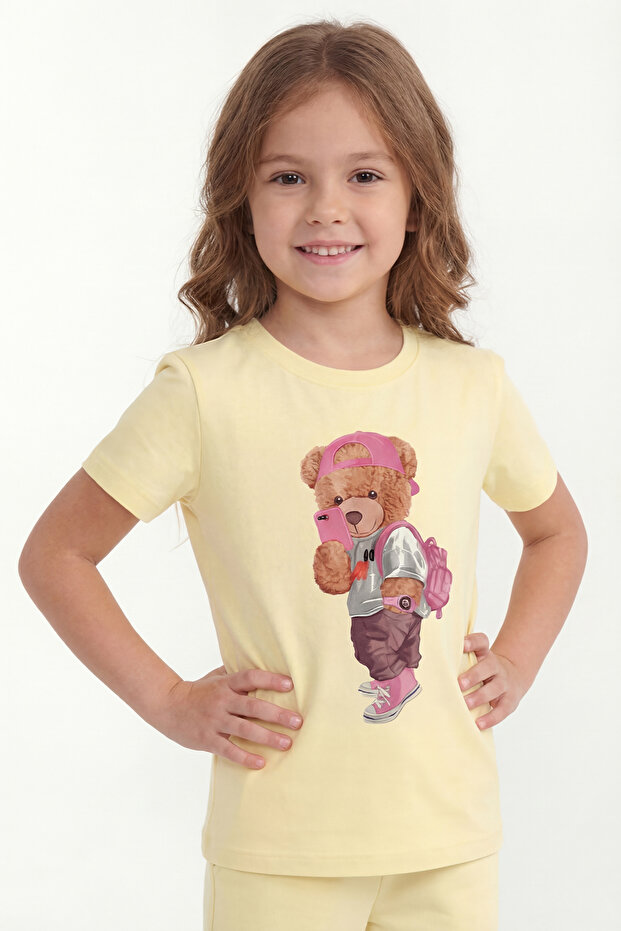 Girl's T-Shirt Short Sleeve Printed B1