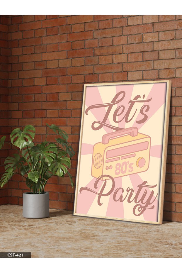 Lets Party One Piece Wooden Framed Painting