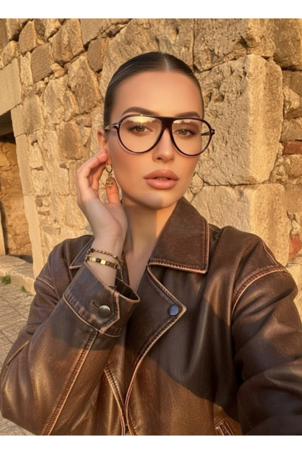 نظارات نسائية زرقاء اللون للحماية من الضوء، إطار خفيف الوزن 58 EKARTMAN