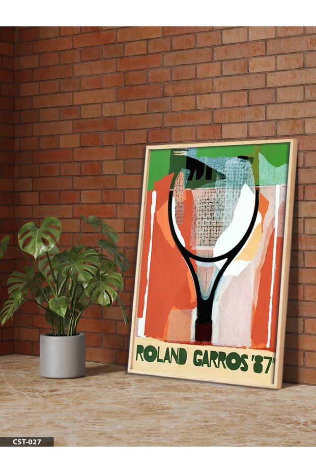 Roland Garros'87 One Piece Wooden Framed Painting