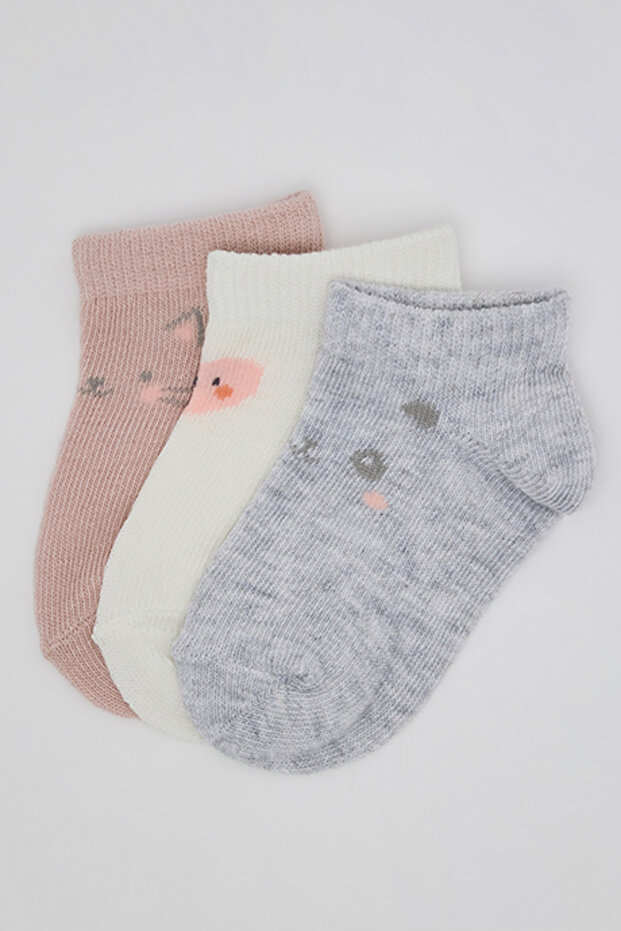 3 Pack Printed Ankle Socks - 1