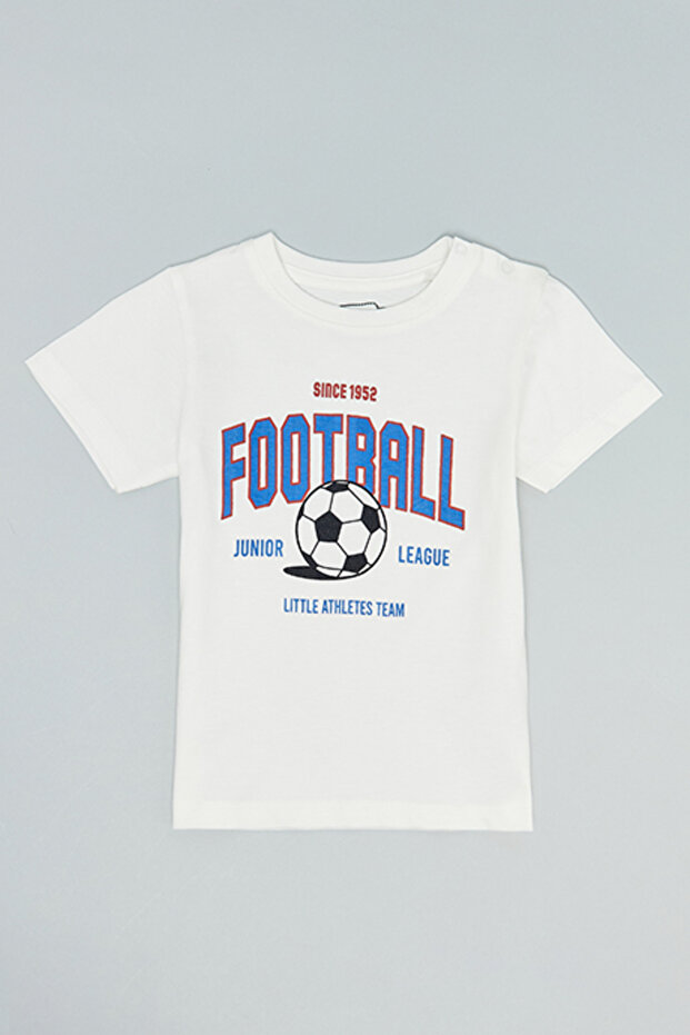 Printed T-Shirt with Crew Neck and Short Sleeves