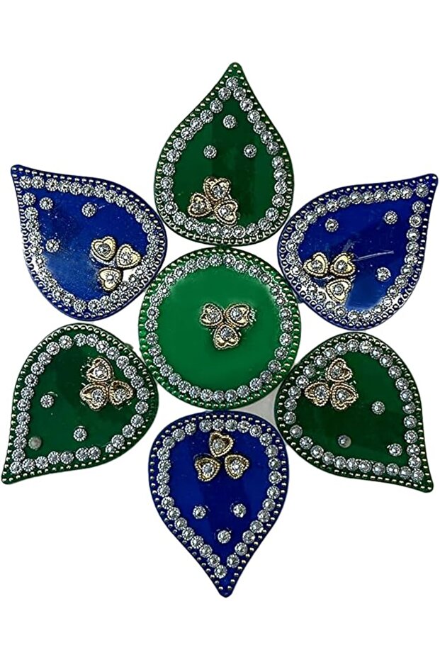 RANGOLI FLOWER STICKER PINK & PURPLE 7PC