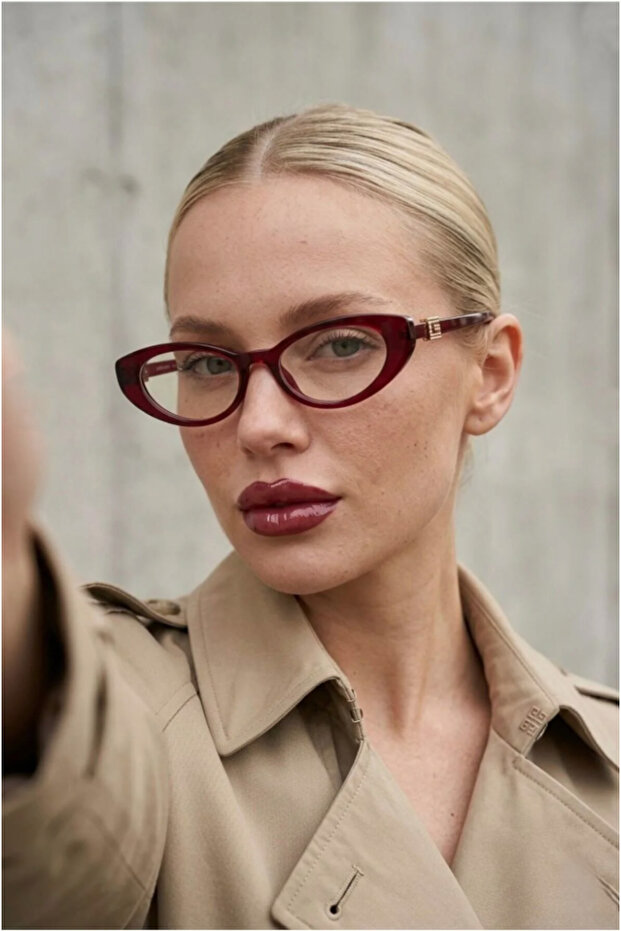 Women's Blue Light Protective Glasses with Detailled Cateye Light Frame 50 Ekartman