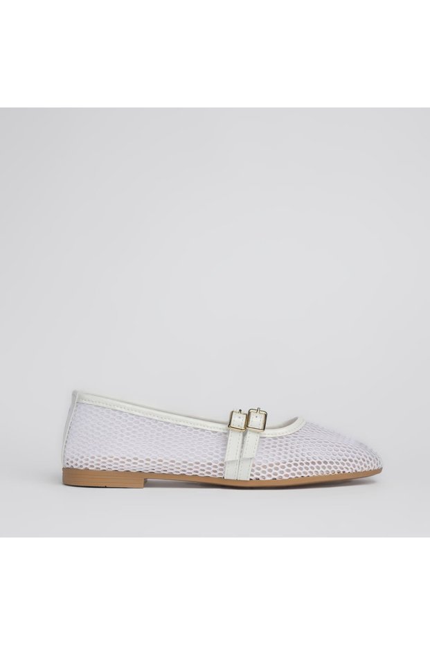 File White Women's Ballerinas