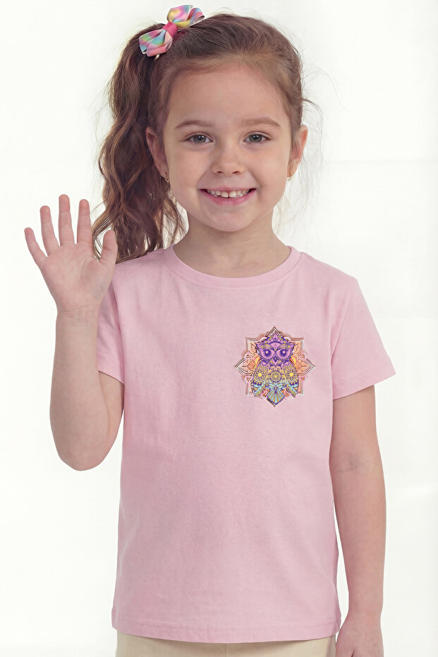 Girl's T-Shirt with Short Sleeves Printed B11