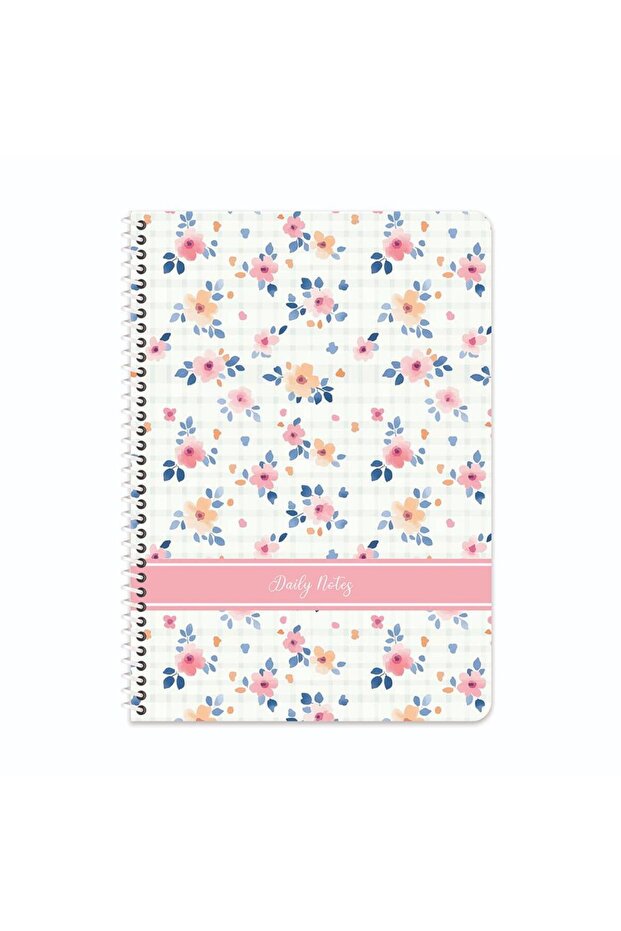 Sharp A4 Lined Cardboard Cover Nature Spiral Notebook - Pink