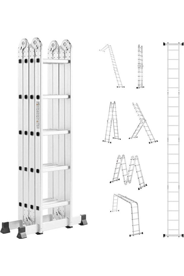 Multi-Purpose Foldable Ladder - 4x5, 12 Steps ( Silver)