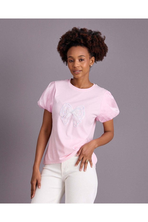 Senior Girls Pink Organza Top