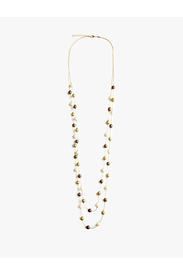 Long Multi Beaded Necklace - 1