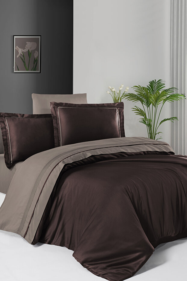 Serenity 100% Cotton 200 Tc (80 Thread) Deluxe Satin Double Duvet Cover Set
