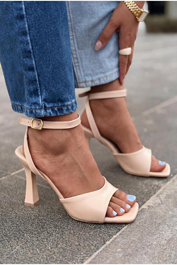 Velniel Heeled Sandals Nude Matte Leather
