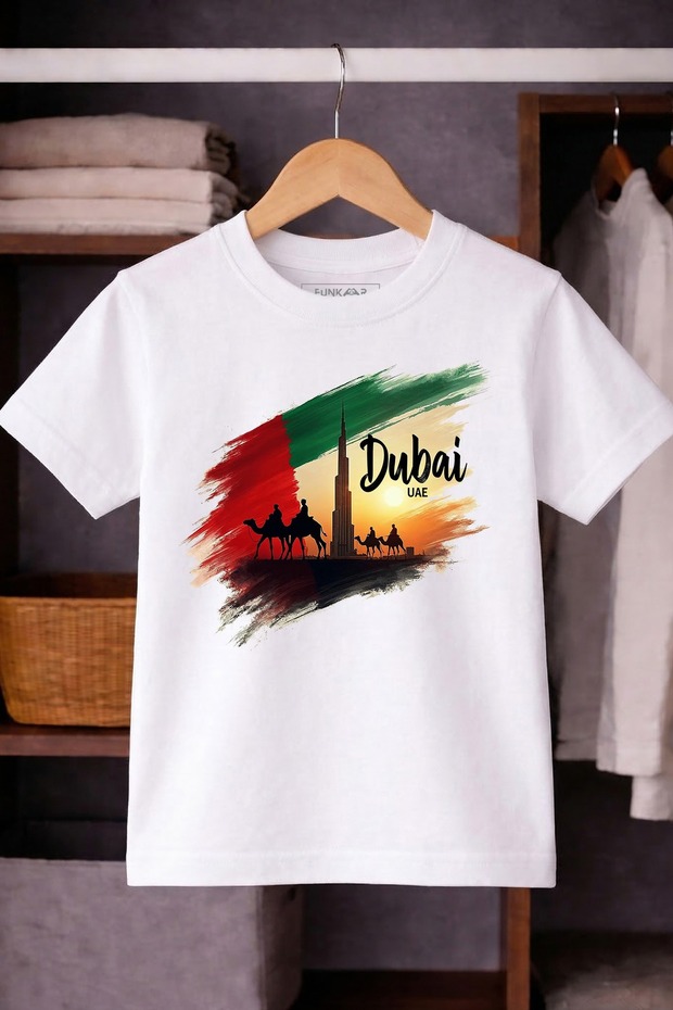 Dubai UAE Flag Graphic T-shirt for Boys & Girls