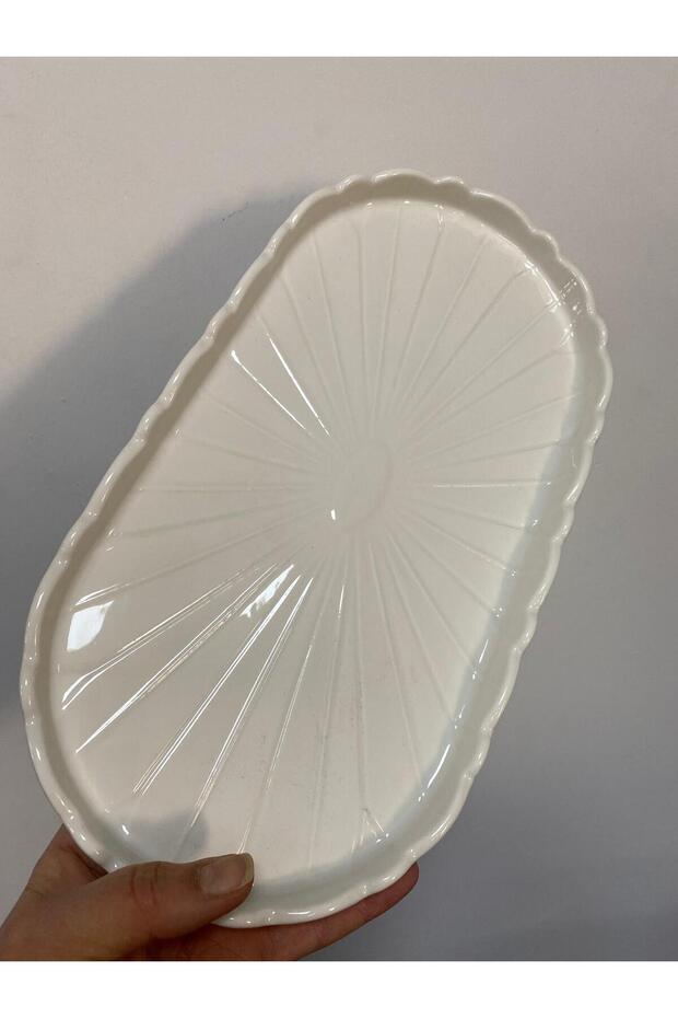 طبق تقديم بيضاوي من البورسلين بنقشة ديزي كبير الحجم 32*17 سم