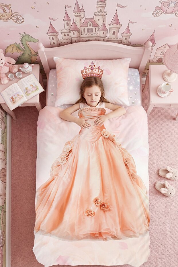 Fairy Tale Princess Patterned Single Baby Kids Bedding Set