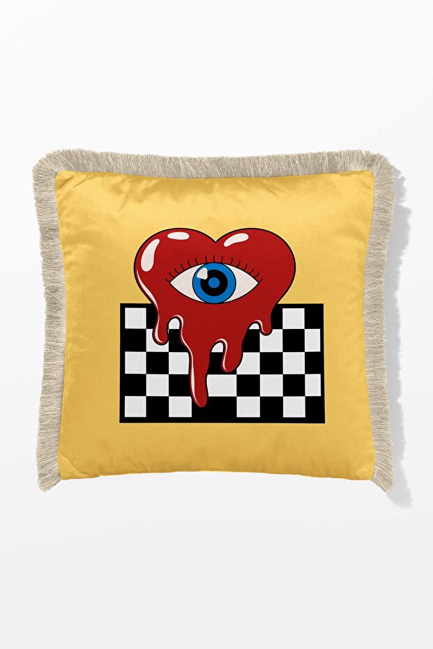 Fringed Cushion Cover 43*43 cm - Melting Heart