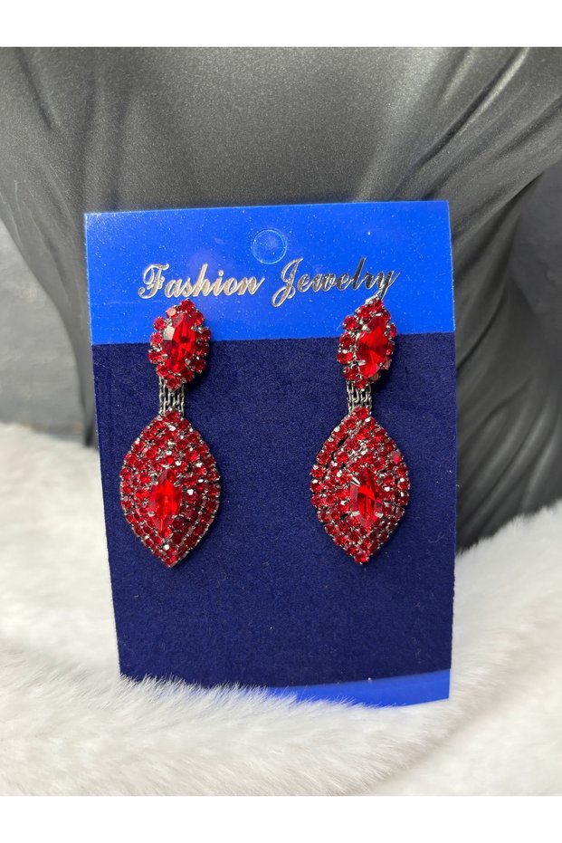 Sparkling Crystal Stone Embellished Dangle Wedding Bridal Kaftan Earring