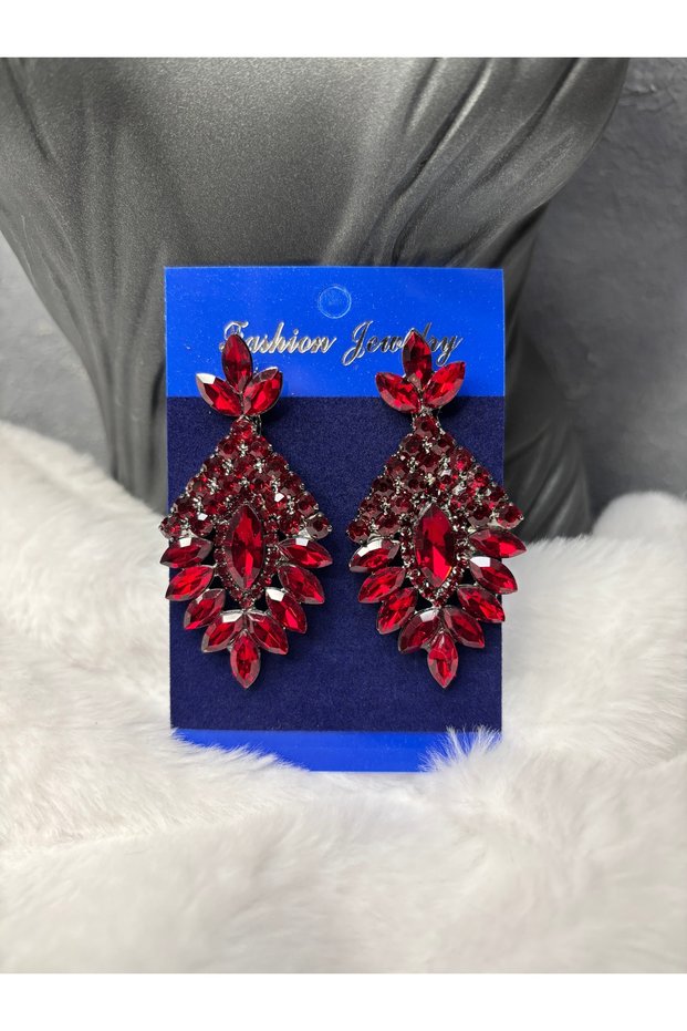 Crystal Stone Dangle Earrings Bridal Wedding Henna Evening Dress Earrings