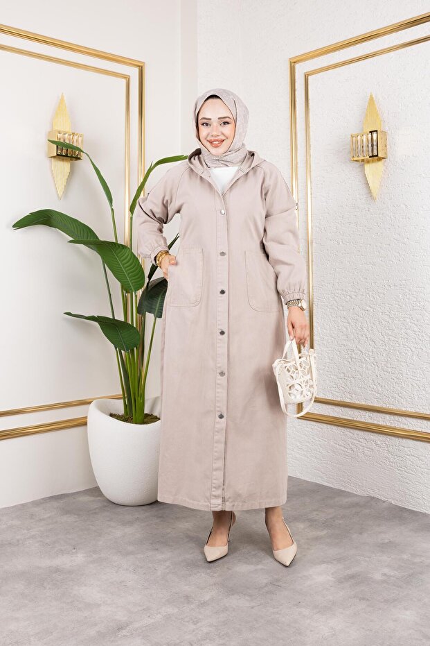 Women's Buttoned Pocket Gabardine Cap