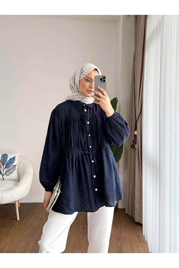 Ribbed Detailed Voile Lola Tunic