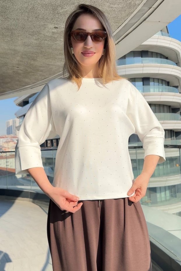 Premium blouse with stone detail