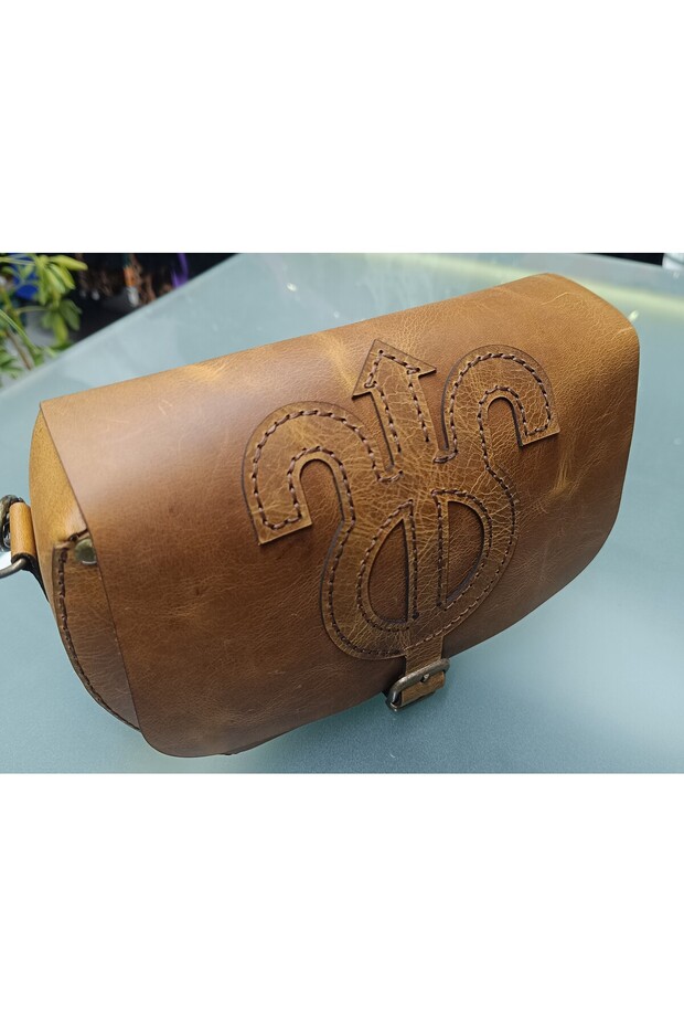 Real Leather Adjustable Shoulder Bag Hand-Stitched