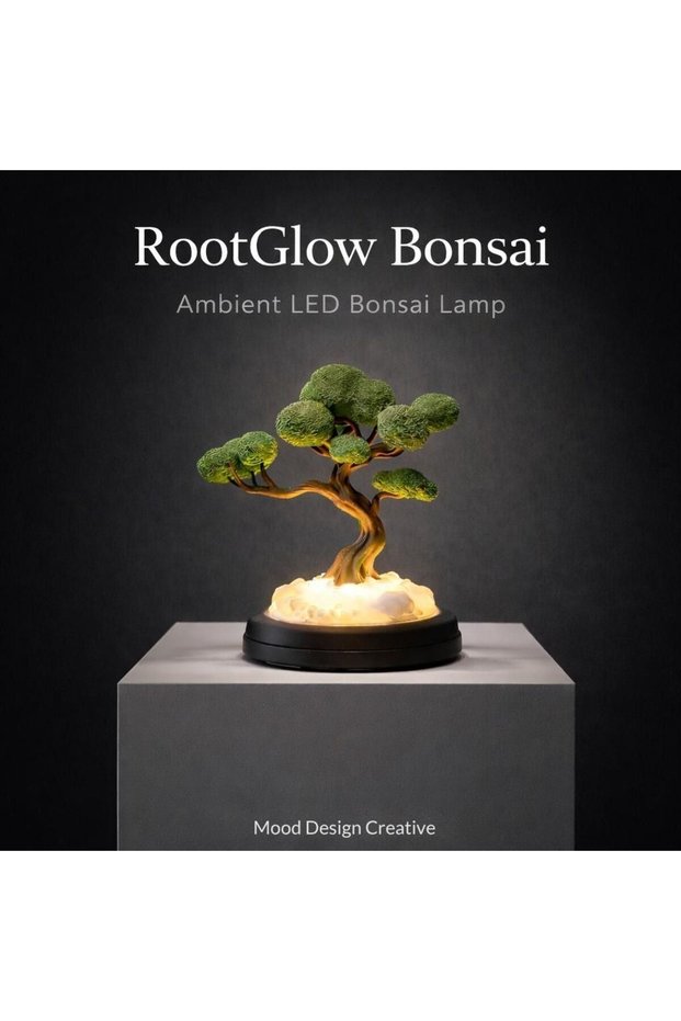 Rootglow Bonsai Ambient Lamp - Bonzai Zen Style Table and Night Ambient Lighting (USB Wired)