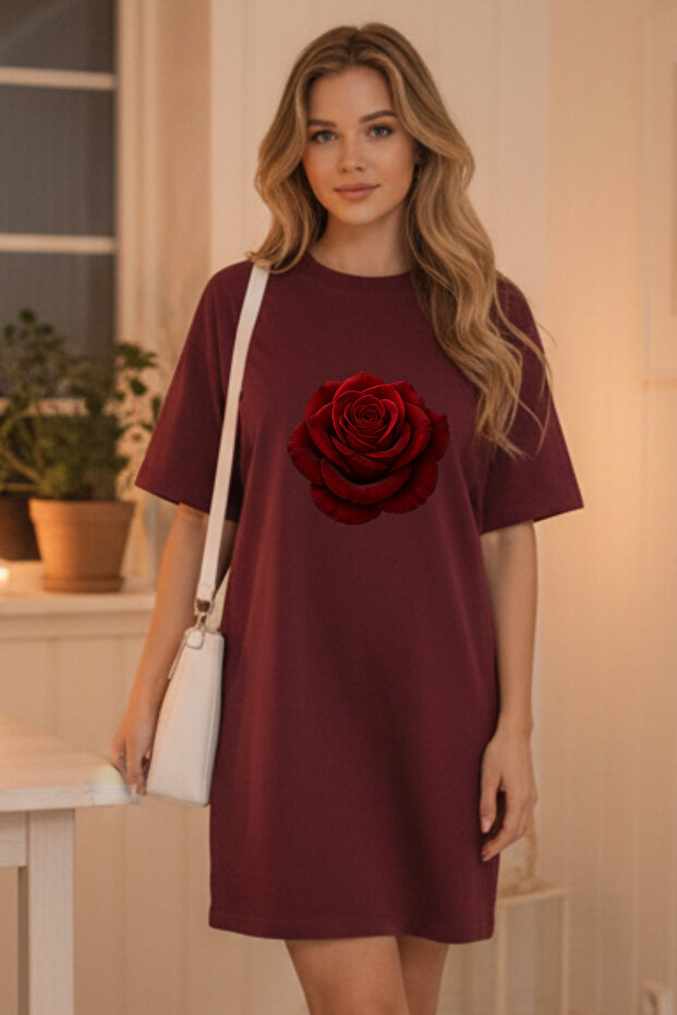 Women's Short Sleeve Crew Neck Dress Nightgown