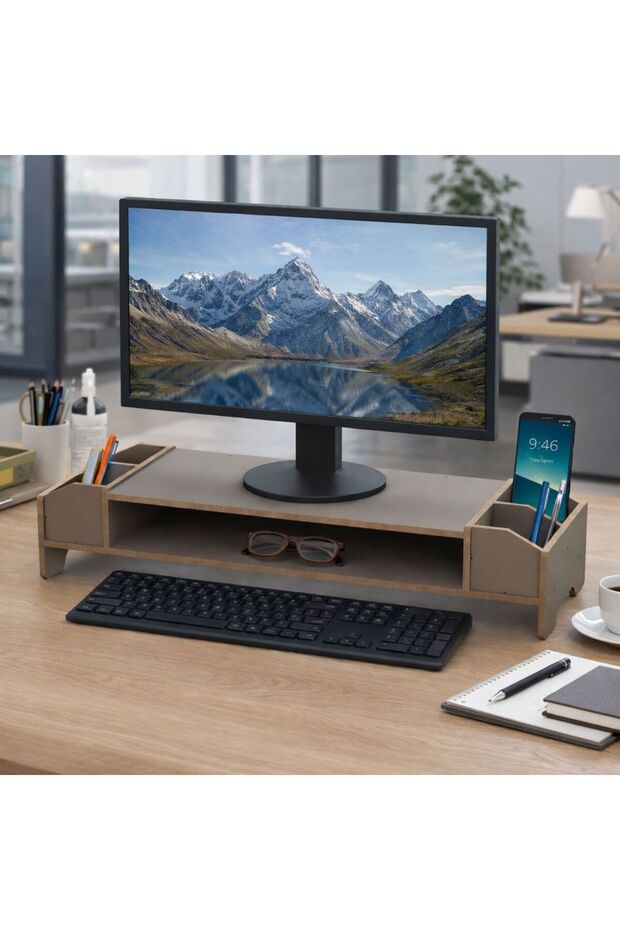 Monitor Riser Organizer Ergonomic Design - 2