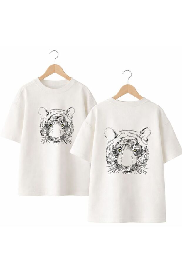 Stoned Arslan Back and Chest Printed 100% Cotton Oversize Loose Regular Fit Crew Neck T-Shirt