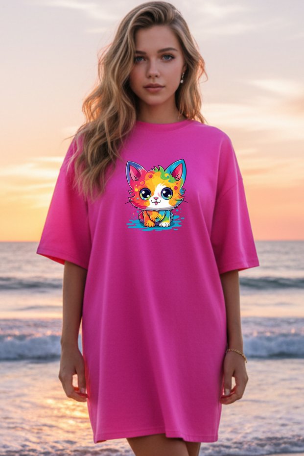 Women's Short Sleeve Crew Neck T-Shirt Dress Nightgown