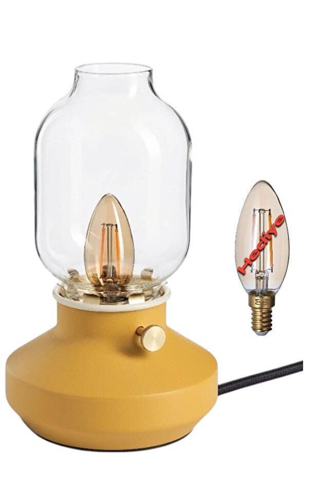 Tärnaby Lampshade, Duru Shop Dark Yellow, 25 cm - (Bulb Gift Included)