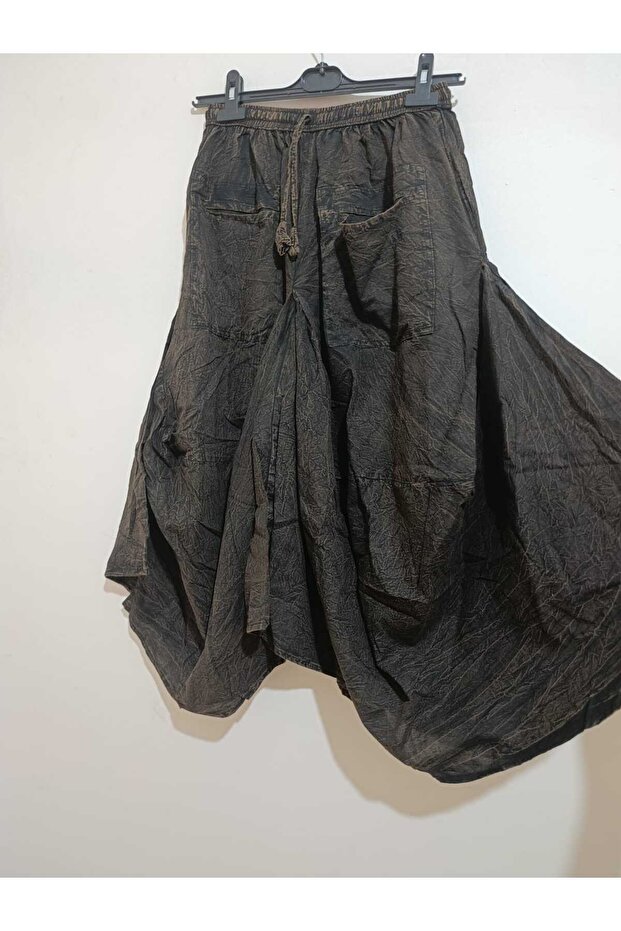 100% Cotton, Washed, Stone-Washed, Ethnic, Bohemian, Authentic, Standard Length, Comfortable Fit Skirt