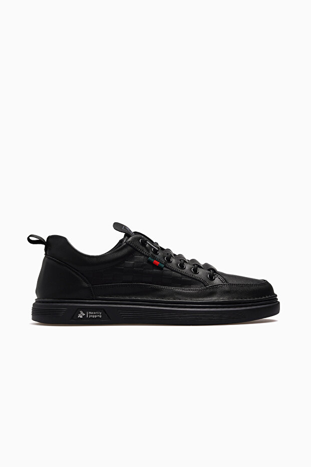 Men's Leather Casual Shoes 26Y Ykö-19039 Black