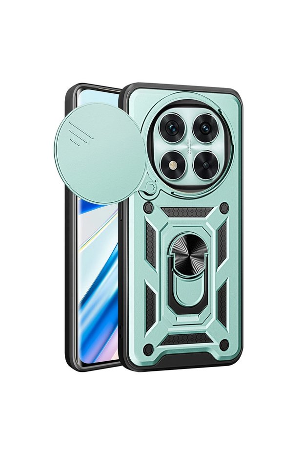 Xiaomi Redmi Note 14 Pro 4g Case Pars Silicone with Lens Ring - Green
