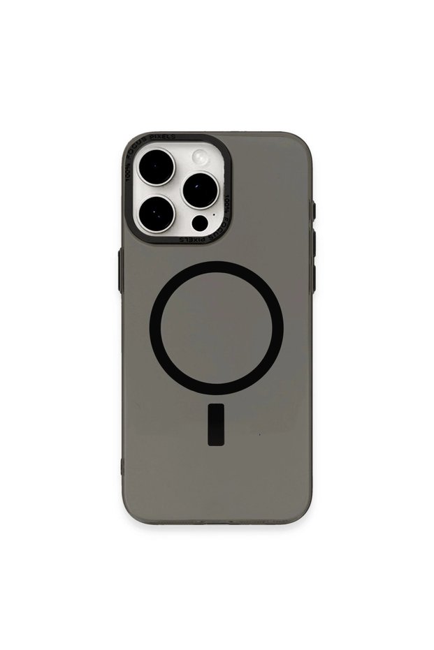 Apple iPhone 15 Pro Case Anka Pc Magneticsafe Hard Metal Cover - Black