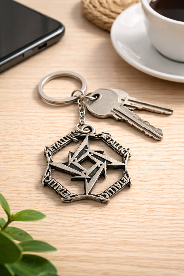 Metallica Star Logo Metal Keychain Silver Color Unisex Accessory