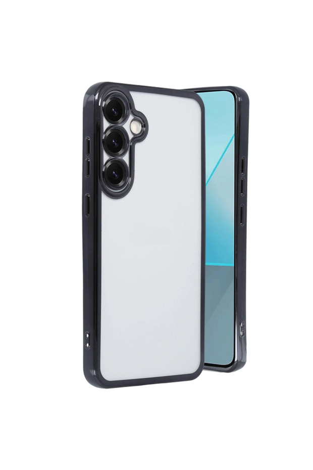 غطاء حماية سيليكون لهاتف سامسونج جالاكسي S25 بلس مع عدسة ريزر - أسود