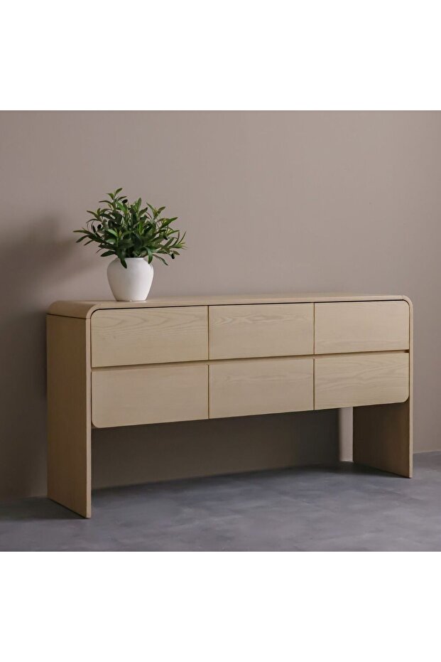 Cassie 6-Drawer Wide Dressing Cabinet - Natural/Ashwood