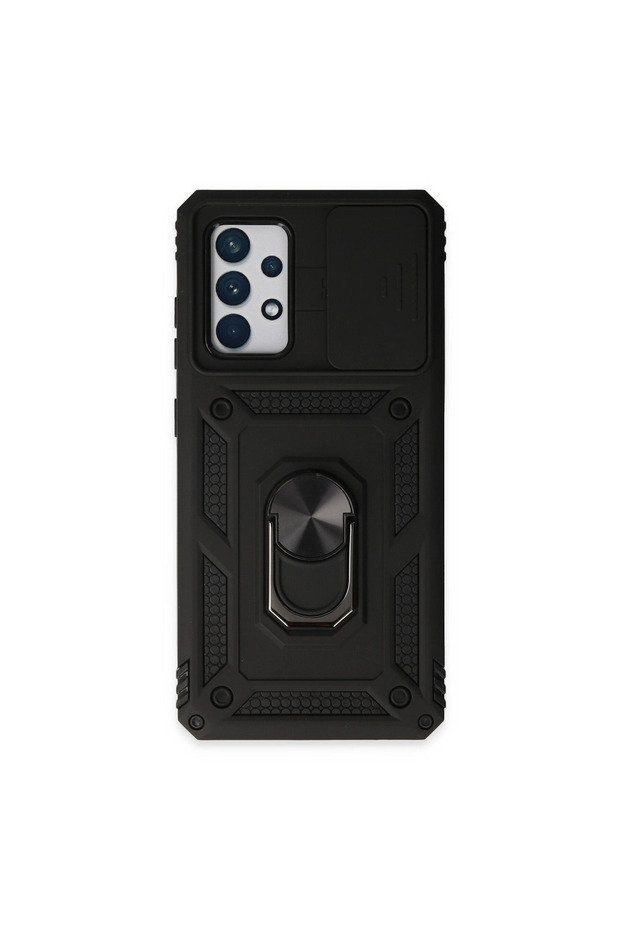 Samsung Galaxy A72 Case with Pars Lens Ring Silicone - Black