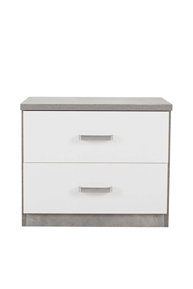 New Allano Night Stand - Cement /White