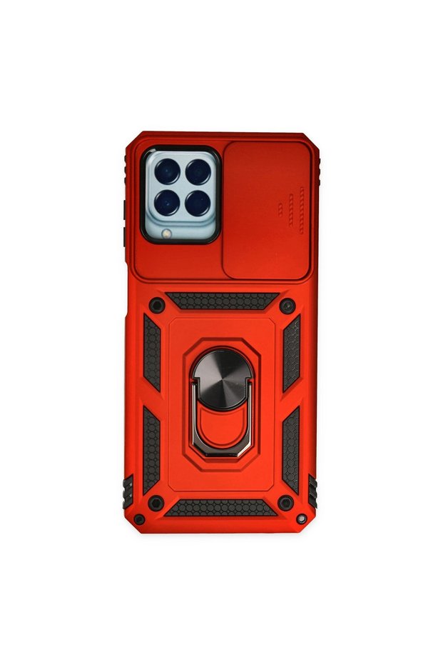 Samsung Galaxy M33 Case Silicone with Pars Lens Ring - Red
