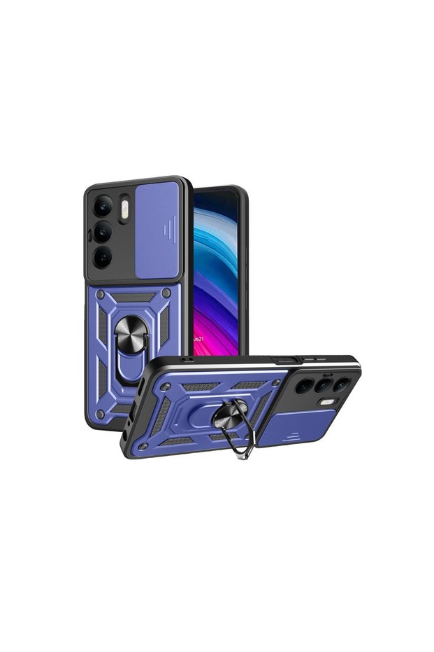Realme C75 4g Case Pars Silicone with Lens Ring - Navy Blue