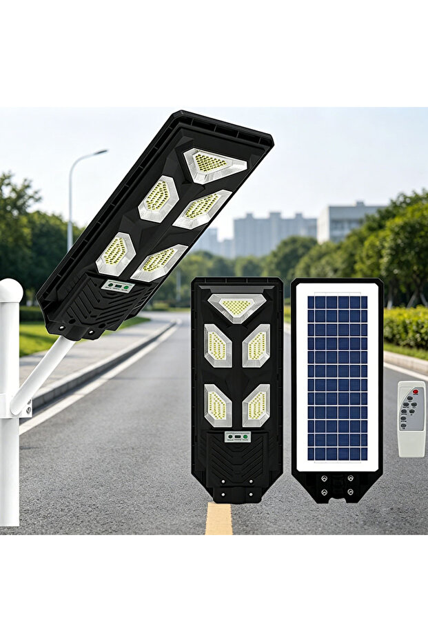 مصابيح LED شمسية خارجية (مستوى حماية IP65) مزودة بمشغل عن بعد وعمود مصباح