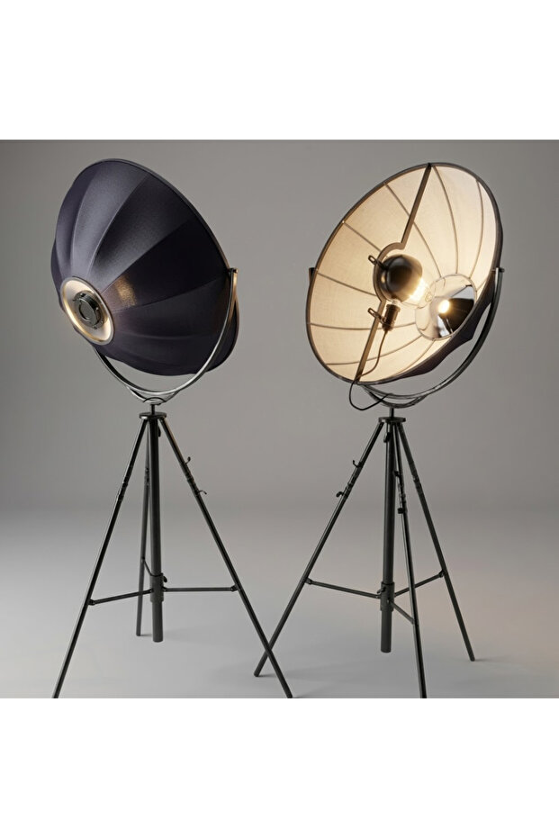 Neom Industrial Modern Tripod Standing Floor Lamp – Adjustable Metal Spotlight