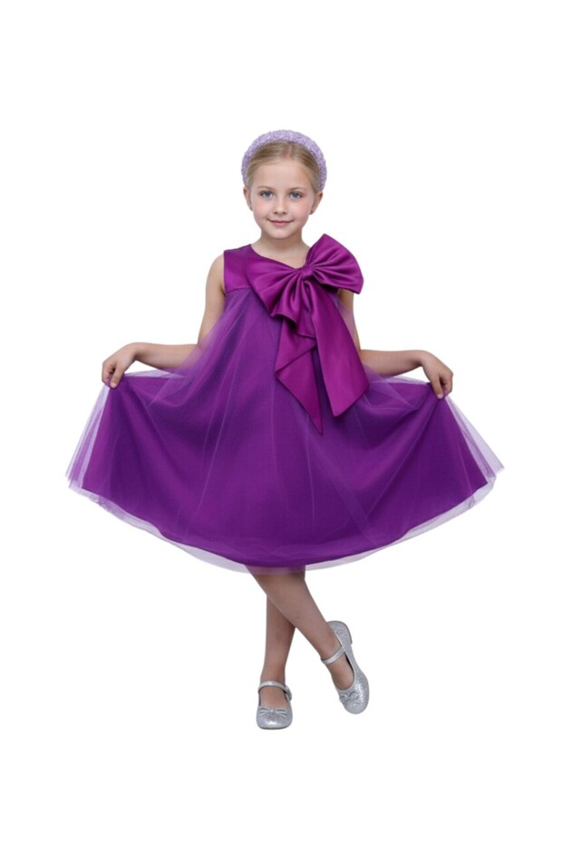 D' Daniela - Big Bow Front Party Dress - Multicolor - 1Y to 10Y