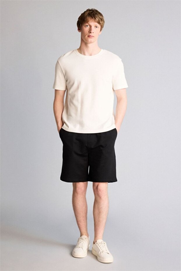 Men's Combed Cotton Shorts W1105Az/Bk81 Black