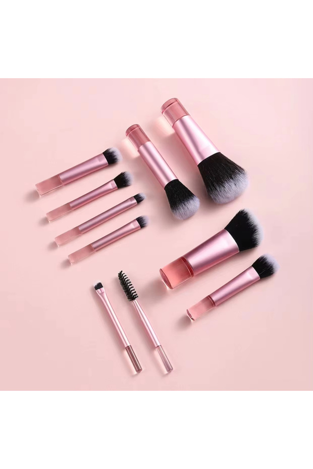 مجموعة فرش مكياج صغيرة من 10 قطع من Clear Face، فرش مكياج محمولة بحجم السفر، متوفرة بألوان متعددة