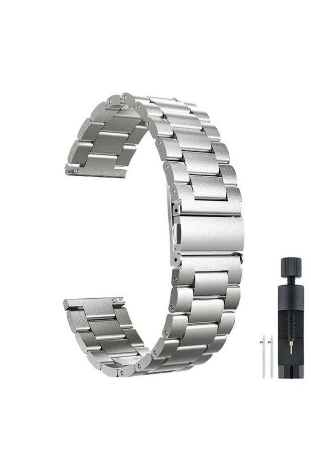 حزام معدني من الفولاذ المقاوم للصدأ لساعة Amazfit Active 2 SZ-Silver-Tool، سوار معدني لساعة Active 2 الذكية.